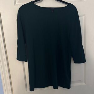 Ann Taylor Forest Green 3/4 length Sleeve top